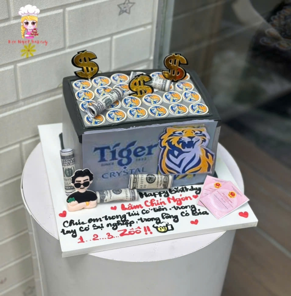 Bánh kem tạo hình thùng bia tiger