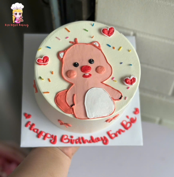 Bánh Kem hàn quốc đơn giản vẻ hình chibi 