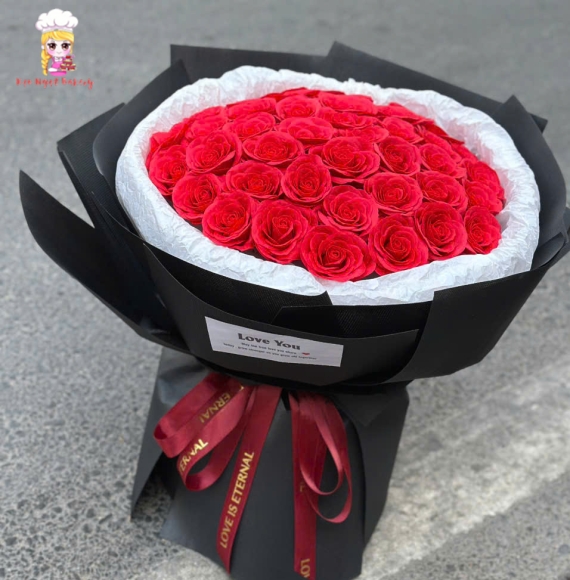 Bó hoa sáp tặng người yêu tone đỏ