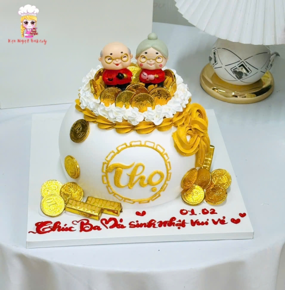 Bánh kem mừng thọ ông bài