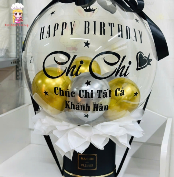 Bóng bay rút tiền tone đen vàng