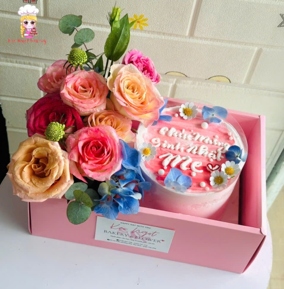 Sét hoa và bánh tặng mẹ yêu mẫu đẹp nhất hiện nay