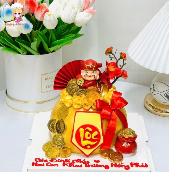 Bánh kem khai trương chữ Lộc