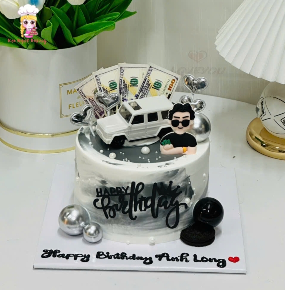 Bánh kem rút tiền tặng nam mẫu hot tặng anh yêu