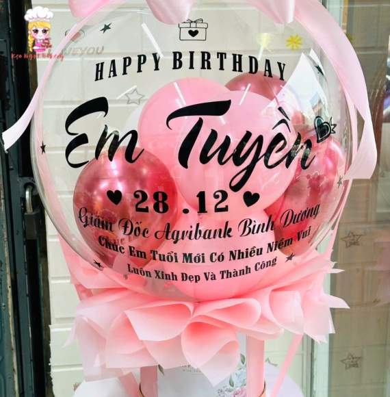 Bóng bay không rút tiền tone hồng