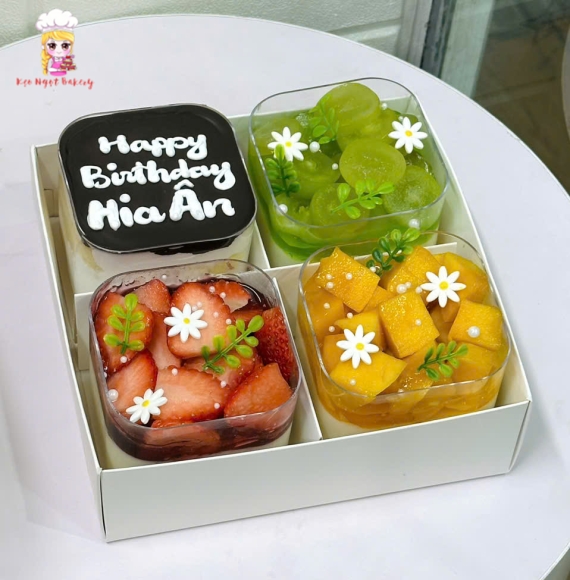 Sét bánh panna cotta cup 4 ly ngon