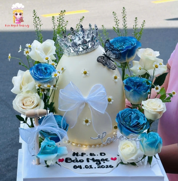 Bánh trứng tone xanh cho bé