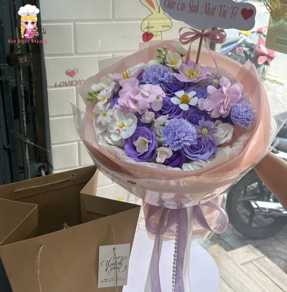 Mẫu bó hoa sáp mẫu đẹp cao cấp làm theo yêu cầu