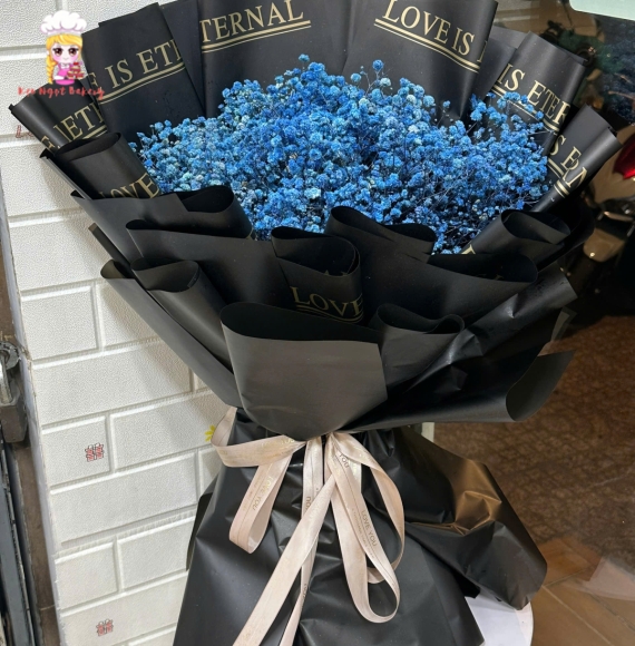 Mẫu bó hoa baby tone xanh