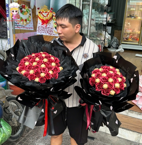 Mẫu bó hoa mừng valentine tại tân phú