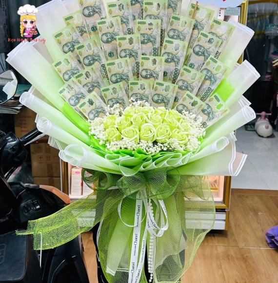 Hoa tiền tờ 100k tặng em yêu