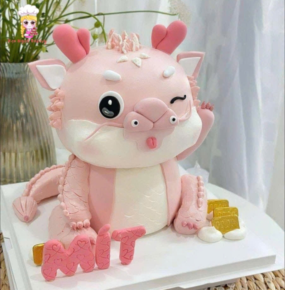 Bánh Kem tạo hình 3d bé rồng dành cho bé gái