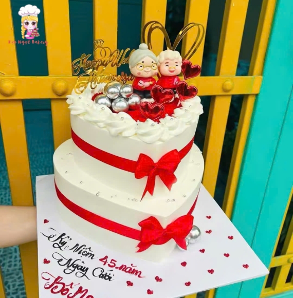 Bánh mừng thọ tặng ba mẹ 2 tầng