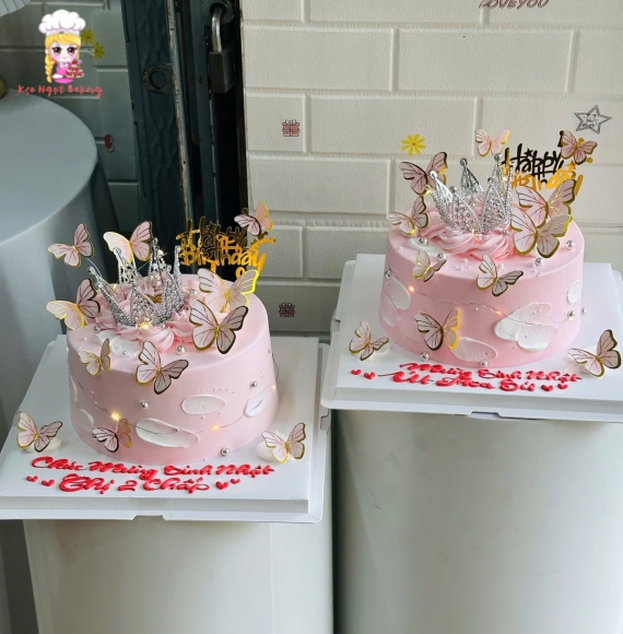 Bánh kem tone hồng-mẫu bánh đẹp tặng 8/3 cho phái nữ