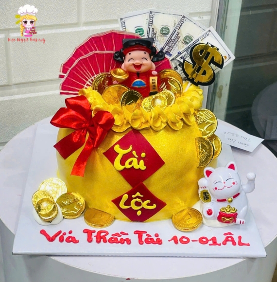 Bánh Kem Chúc Mừng ghi chữ tài lộc