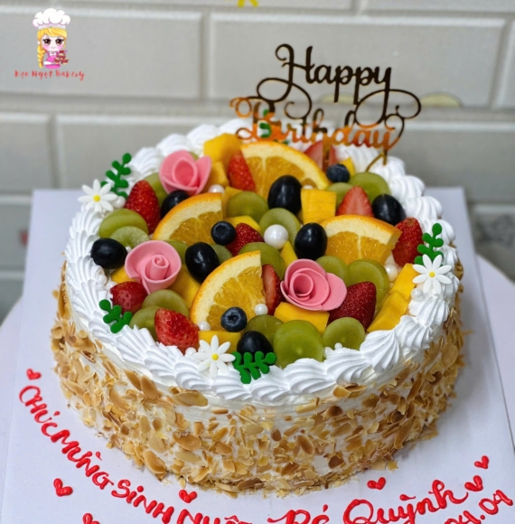 Bánh kem bắp phủ trái cây theo yêu cầu tại Kẹo Ngọt
