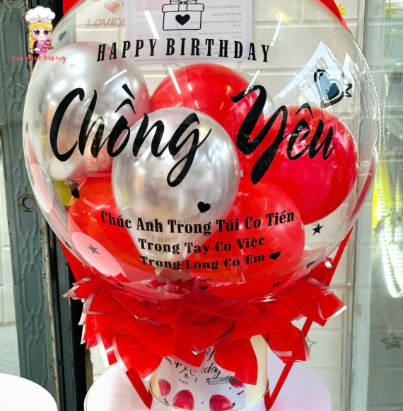 Bóng bay rút tiền tặng chồng yêu siêu hot