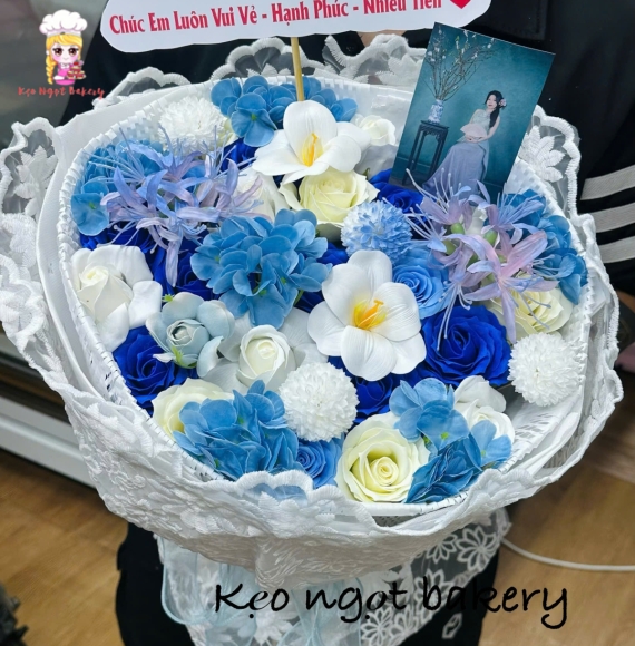 Mẫu Hoa Sáp Đẹp TP.HCM tone xanh 