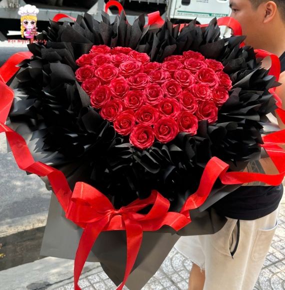 Shop Hoa Sáp TP.HCM bó hoa sáp tone đỏ 