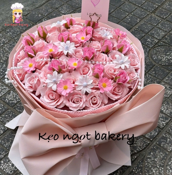 Hoa Sáp Màu Hồng Dễ Thương