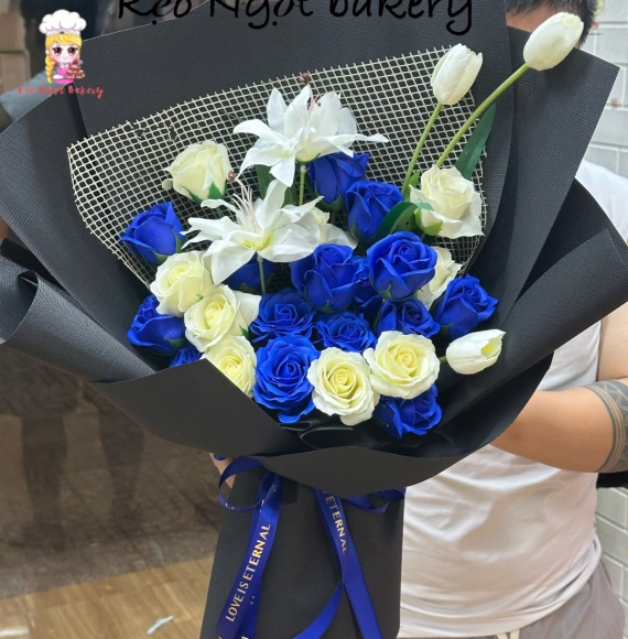 Hoa Sáp Màu Xanh Sang Trọng