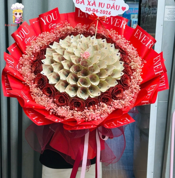 Hoa tiền 200k tặng bà xã 