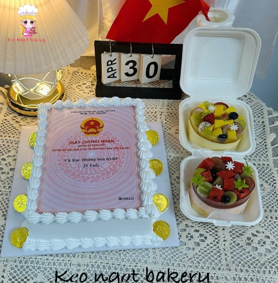 Bánh kem trang trí hài hước tặng bạn nam 