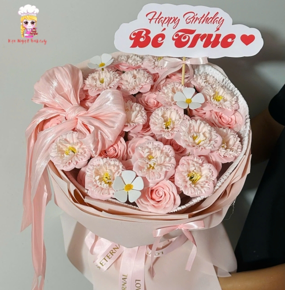 Bó hoa sáp tone hồng tặng các bạn nữ 