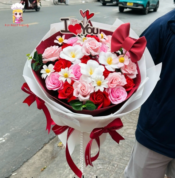 Hoa sáp mẫu đẹp hiện nay mix hoa theo yêu cầu 