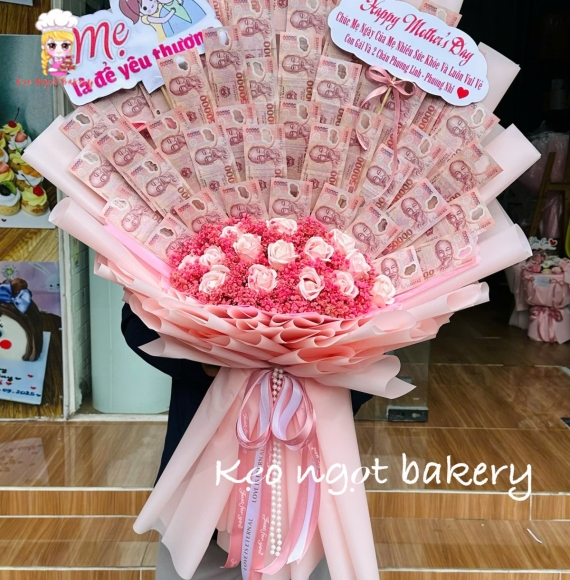 Hoa tiền tờ 50k tặng vợ yêu hot năm nay