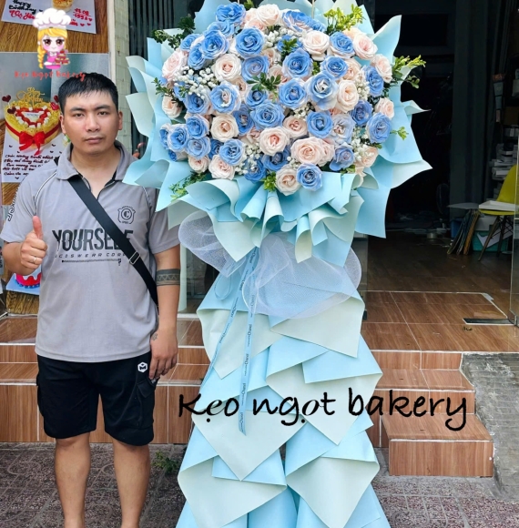 Kệ hoa khai trương tone xanh siêu hot 2026 