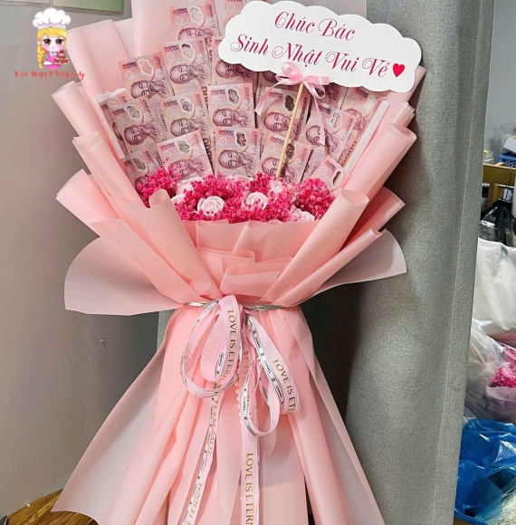 Bó hoa tiền tờ 50k  tại Kẹo Ngọt
