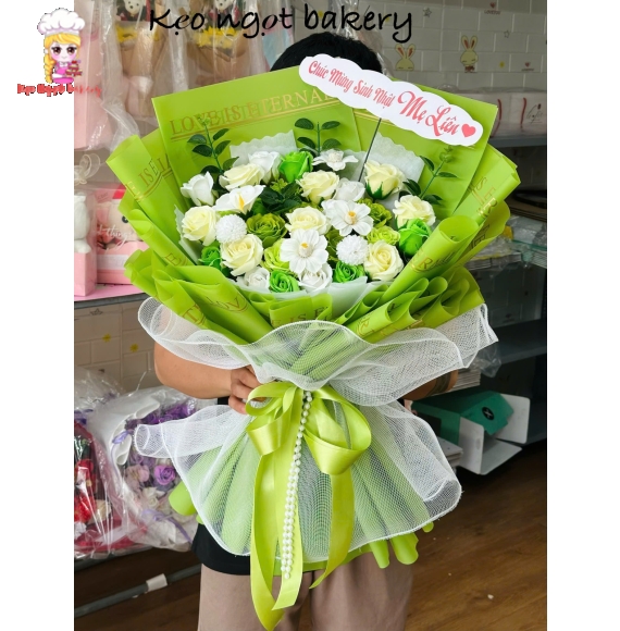 Hoa sáp tone xanh siêu hot tặng mẹ yêu 