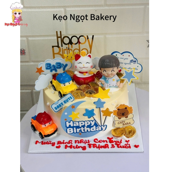 Bánh kem sinh nhật tặng bé trai 
