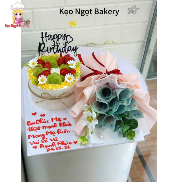 Combo bánh kem và hoa tiền siêu hot 