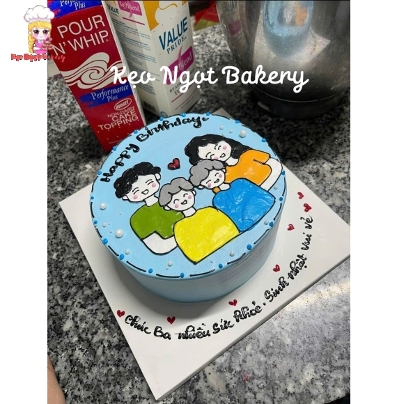 Bánh kem sinh nhật tặng ba siêu dễ thương 