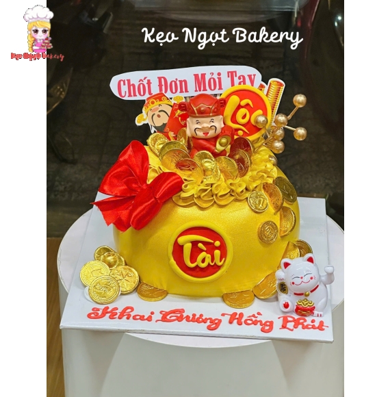Bánh kem chữ tài lộc siêu hot năm 2026