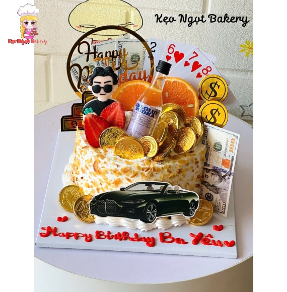 Bánh kem bắp trang trí theo yêu cầu tặng các bạn nam