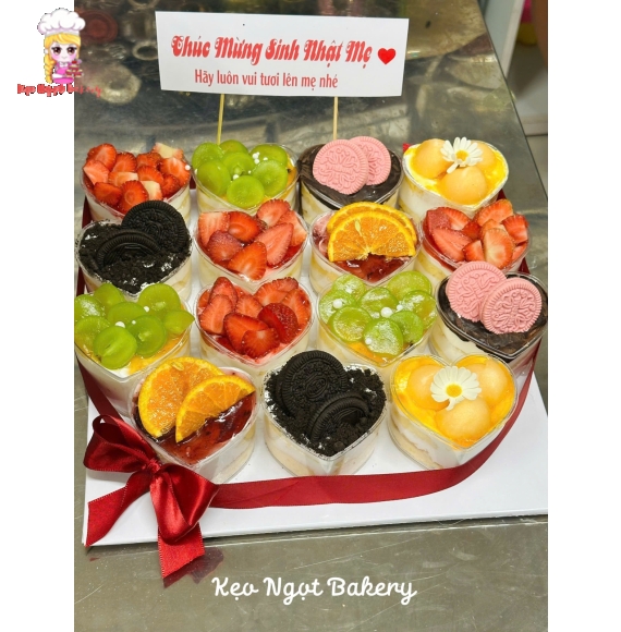 Set cup 15 ly bánh trái cây tặng sinh nhật 