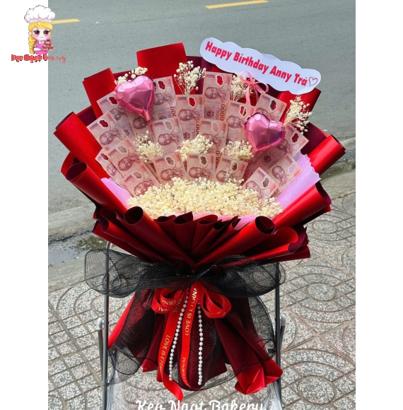 Hoa sáp tone trắng mix với hoa tiền 50k tặng sinh nhật 