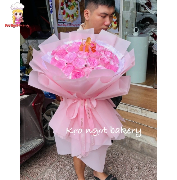 Bó hoa sáp tone hồng siêu hot năm nay 