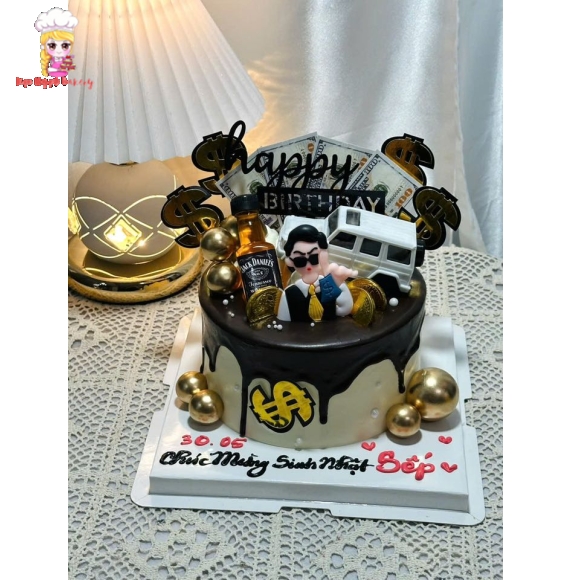 Bánh kem tặng sếp nam và câu chúc hài hước