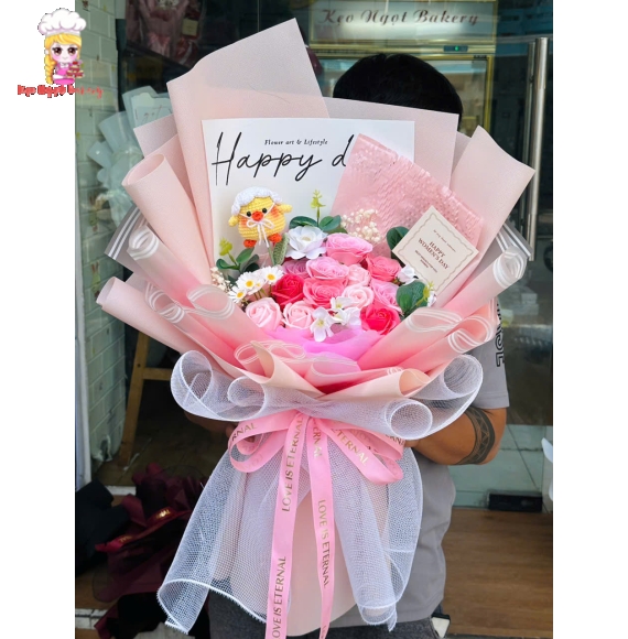 Bó hoa sáp tone hồng tặng 20/10