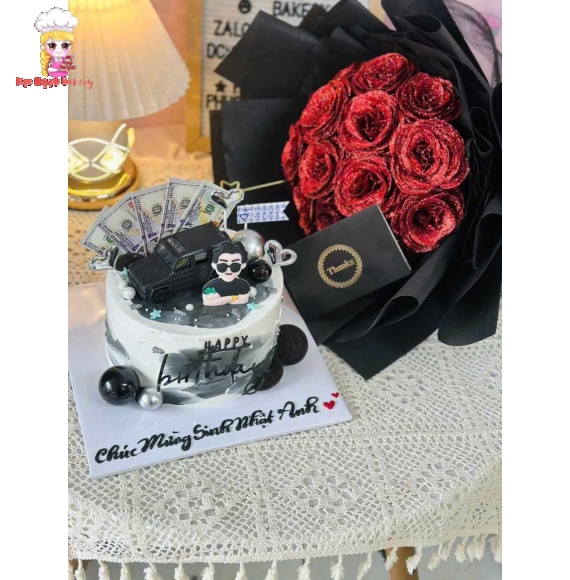 Combo hoa sáp và bánh kem dành cho nam