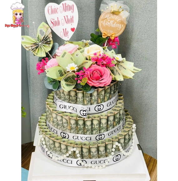 Mẫu hoa tiền tháp tiền tờ 100k