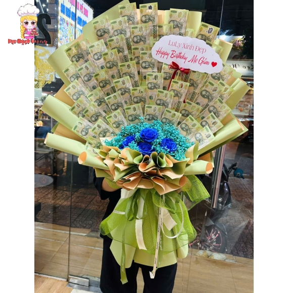 Mẫu hoa tiền tháp tiền tờ 100k siêu hot tại kẹo ngọt