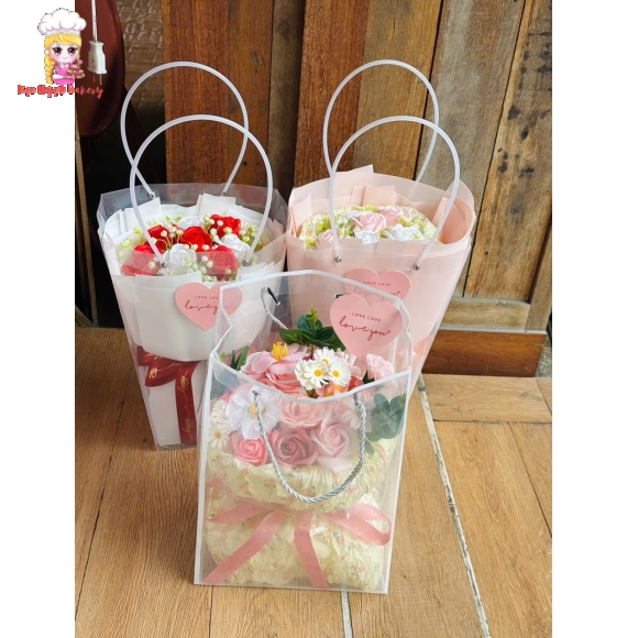 Hoa sáp sỉ lễ 20/11 mẫu hot theo yêu cầu-mẫu giỏ xách tay cầm