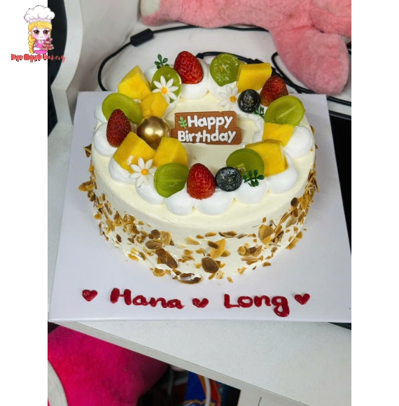 Bánh kem bắp siêu ngon kèm trái cây tươi