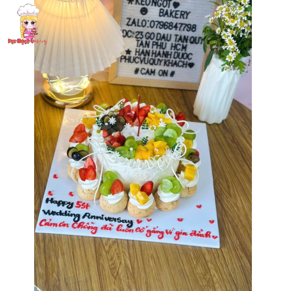 Bánh kem bắp kèm bánh su dai