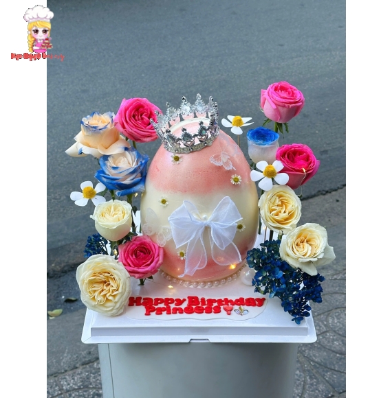 Bánh trứng tone hồng dành tặng các bé gái